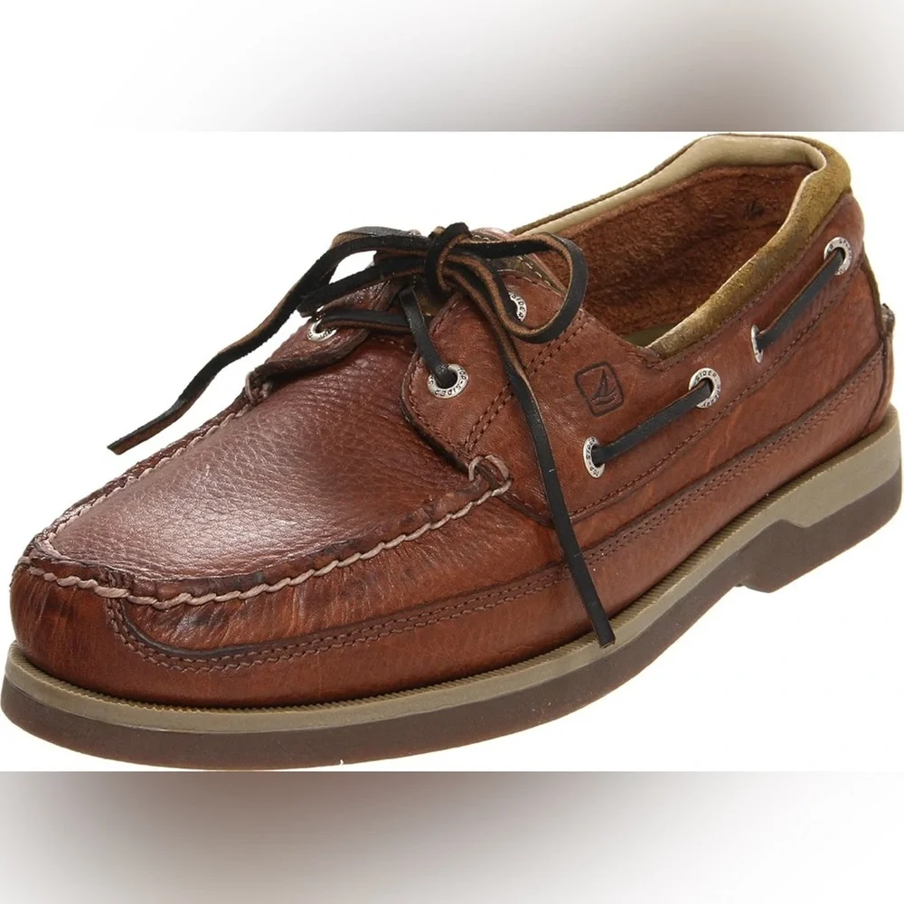 Sperry Men's Tan Leather Boat Shoes - Picture 1 of 8